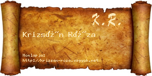 Krizsán Róza névjegykártya